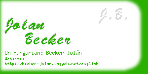 jolan becker business card